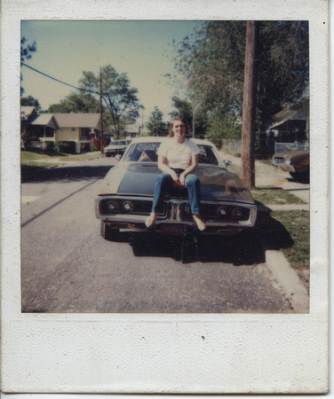 brenda on her car betsy 05-04-1985
