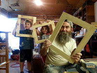 Dad and the kids, Framed framed framed